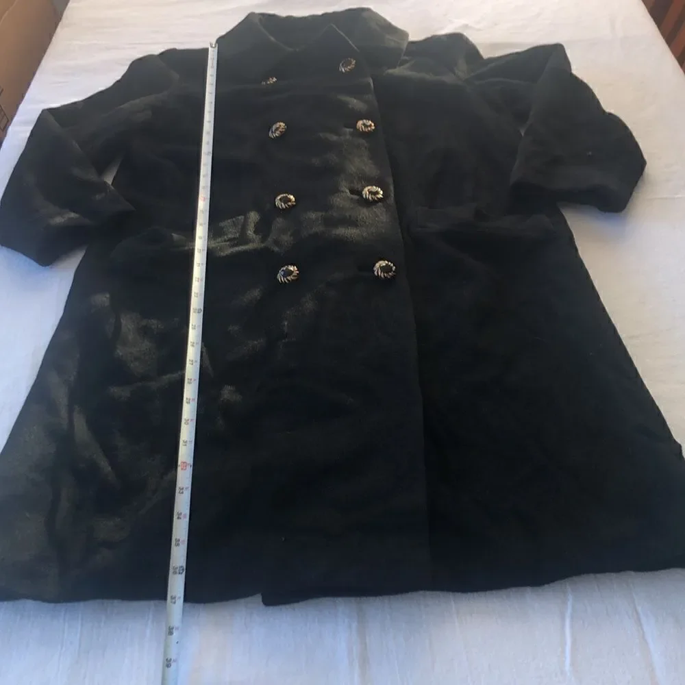 Vintage RANSOHOFFS black 100% baby Llama wool winter coat. Double breasted - Picture 14 of 17